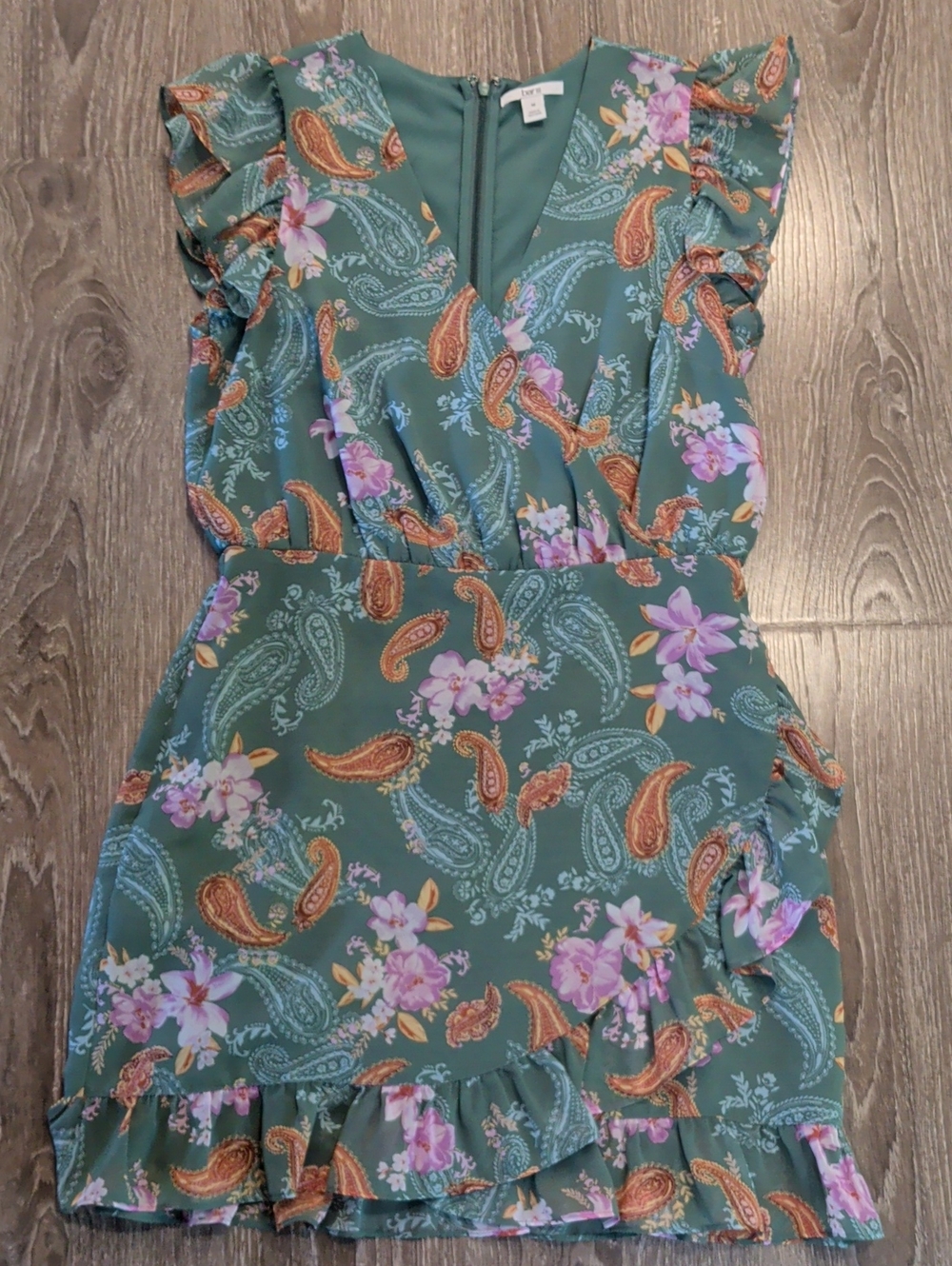 Bar III Green Floral Dress